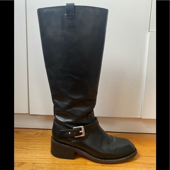 Rag&Bone Black Norton Tall Moto Combat Boots Sz 9 - Picture 1 of 11